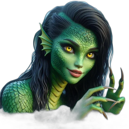 dragon, creature, face, staff transparent PNG cut-out
