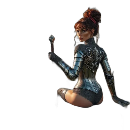 robot, staff, dress, weapon transparent PNG cut-out