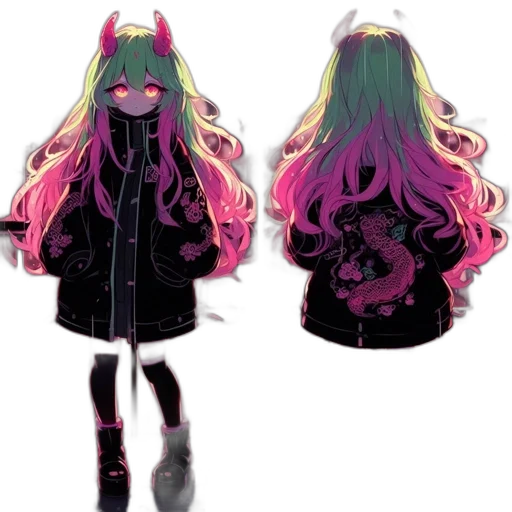 hair, dress, creature, jacket transparent PNG cut-out