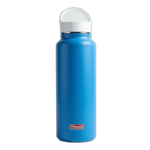 bottle, blue, coleman, insulated transparent PNG cut-out