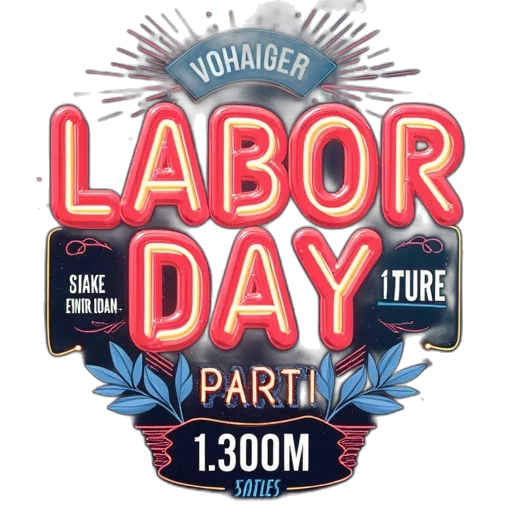 labor, day, party, flyer transparent PNG cut-out