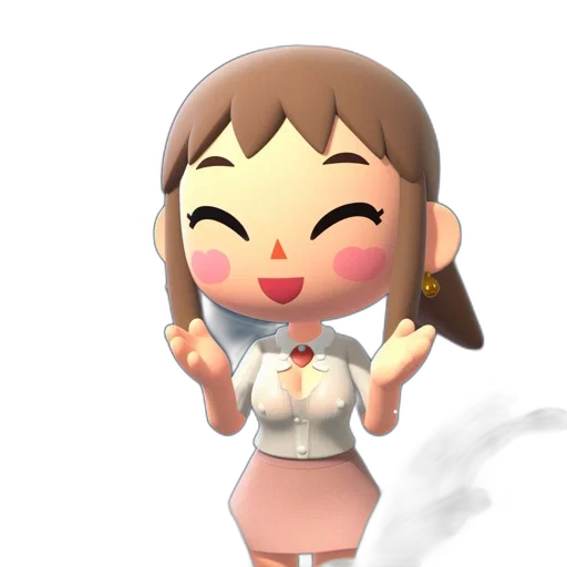 staff, 3d render, cartoon, pixel art transparent PNG cut-out