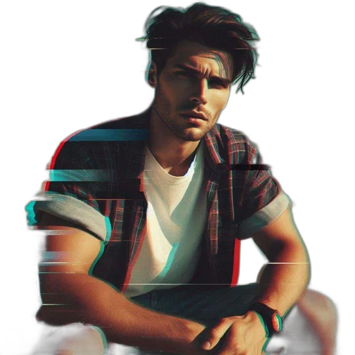 jacket, face, hair, photorealistic transparent PNG cut-out