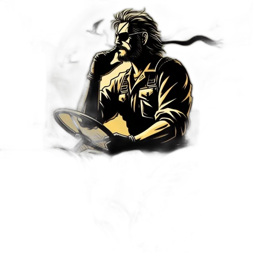 jacket, staff, comic book art, concept art transparent PNG cut-out