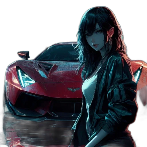 car, photorealistic, concept art, anime transparent PNG cut-out