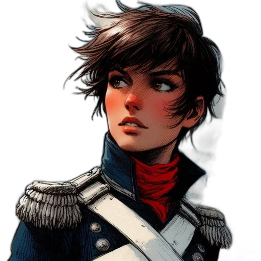 jacket, face, staff, comic book art transparent PNG cut-out