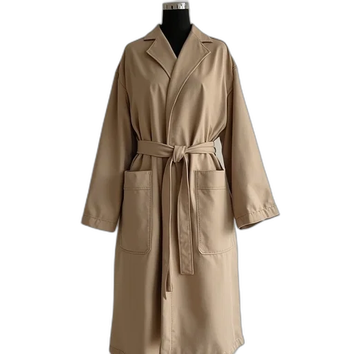 jacket, dress, earth tones, belted transparent PNG cut-out