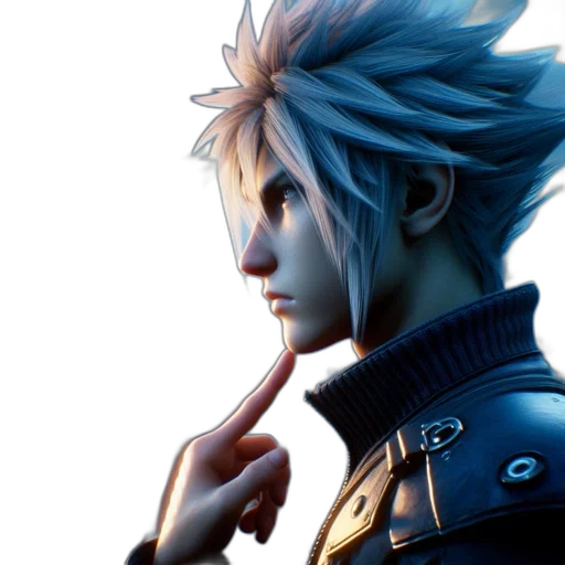 face, jacket, staff, hair transparent PNG cut-out