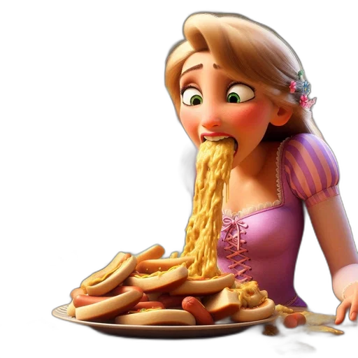 food, dress, 3d render, photorealistic transparent PNG cut-out