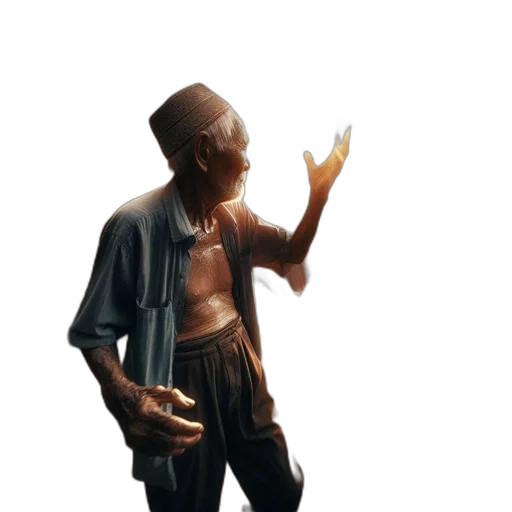 staff, jacket, face, creature transparent PNG cut-out