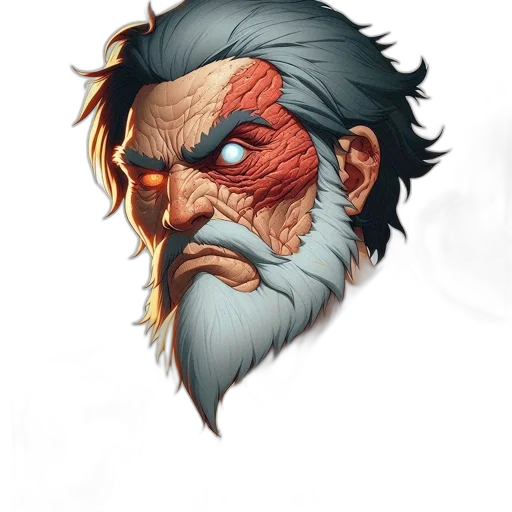 face, mask, staff, fantasy art transparent PNG cut-out