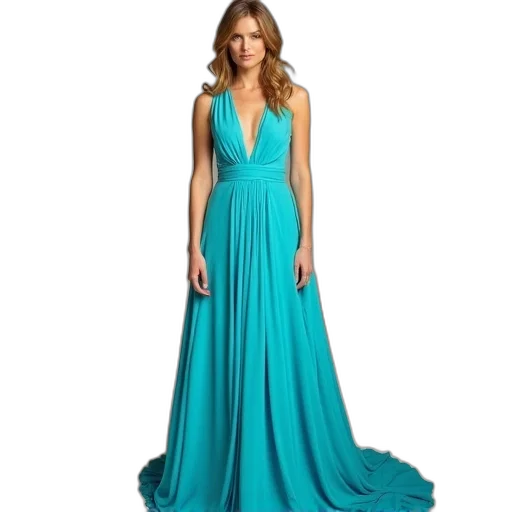 dress, blue, green, colorful transparent PNG cut-out