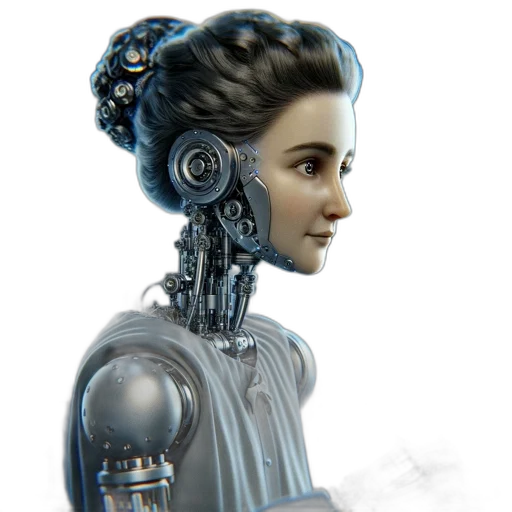 robot, concept art, 3d render, cyberpunk transparent PNG cut-out