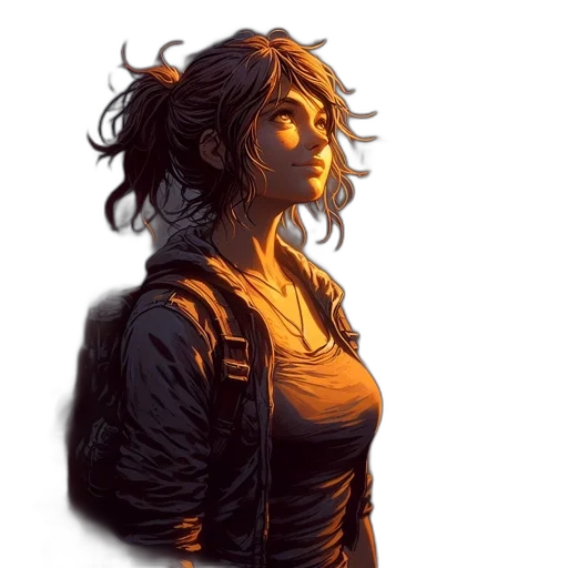 jacket, face, dress, concept art transparent PNG cut-out