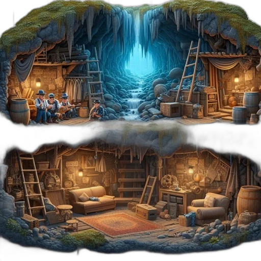 concept art, fantasy art, 3d render, pixel art transparent PNG cut-out