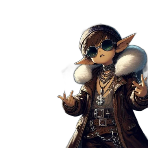 jacket, staff, concept art, fantasy art transparent PNG cut-out