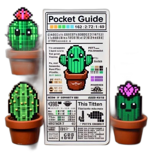 pixel art, concept art, 3d render, green transparent PNG cut-out