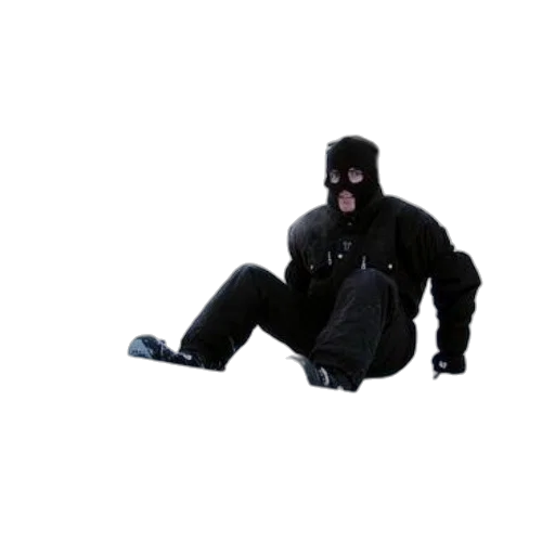 jacket, mask, staff, creature transparent PNG cut-out