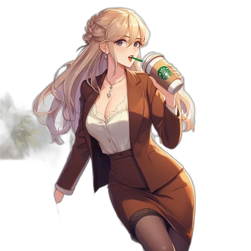 dress, staff, concept art, anime transparent PNG cut-out