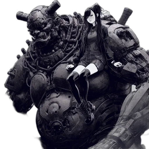 robot, weapon, face, creature transparent PNG cut-out
