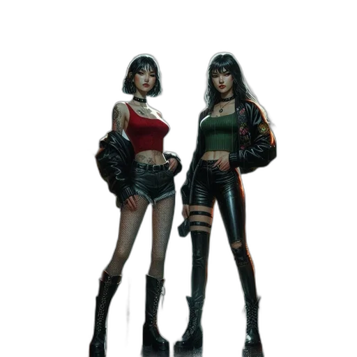 concept art, cyberpunk, 3d render, comic book art transparent PNG cut-out