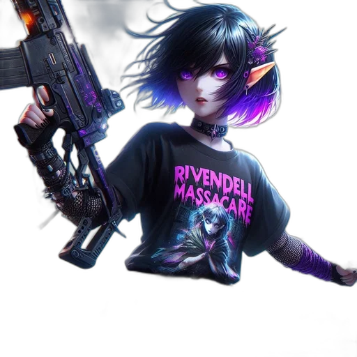 weapon, jacket, cyberpunk, anime transparent PNG cut-out