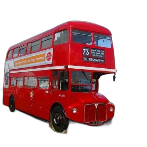 3d render, photorealistic, red, double-decker transparent PNG cut-out