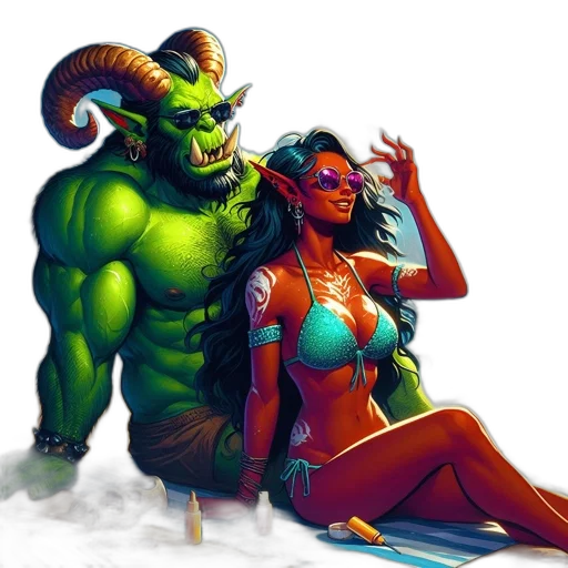 concept art, fantasy art, comic book art, pixel art transparent PNG cut-out