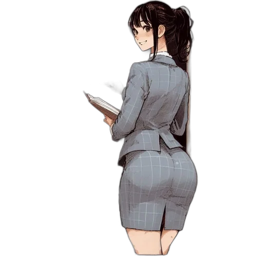 dress, jacket, staff, weapon transparent PNG cut-out