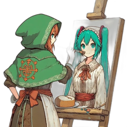 dress, weapon, face, staff transparent PNG cut-out