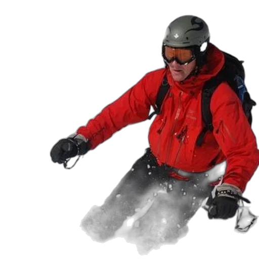 jacket, staff, snow, skier transparent PNG cut-out
