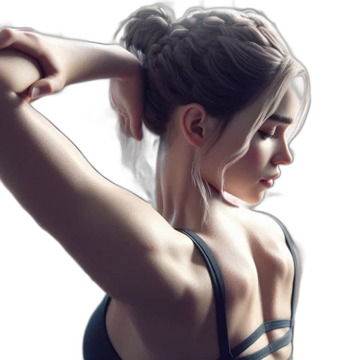 hair, jewelry, dress, photorealistic transparent PNG cut-out