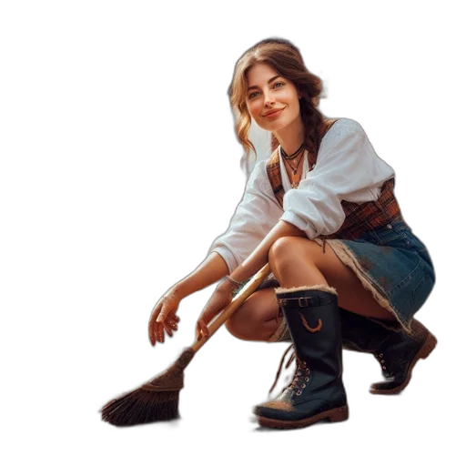 shoes, staff, weapon, face transparent PNG cut-out
