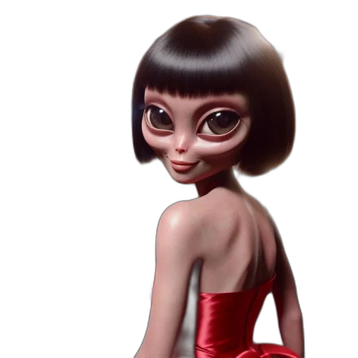 dress, robot, concept art, 3d render transparent PNG cut-out