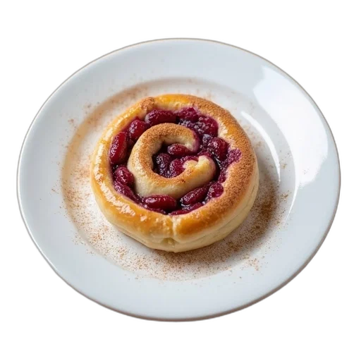 food, plate, spiral-shaped, pastry transparent PNG cut-out
