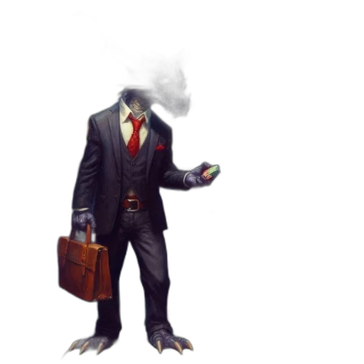 staff, creature, mask, jacket transparent PNG cut-out