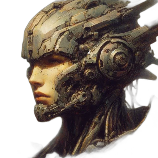 robot, face, mask, crown transparent PNG cut-out