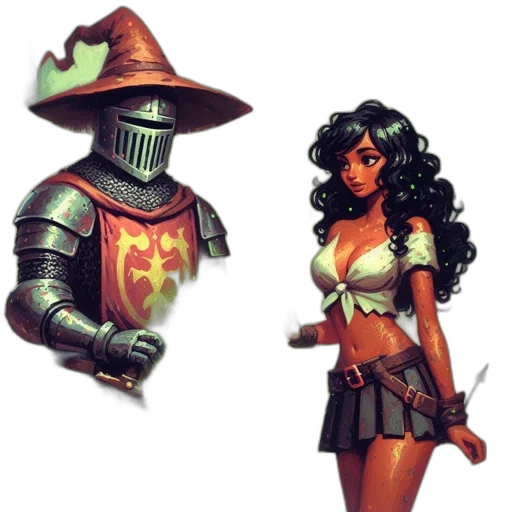 concept art, fantasy art, pixel art, comic book art transparent PNG cut-out
