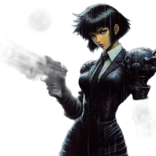 weapon, comic book art, concept art, cyberpunk transparent PNG cut-out
