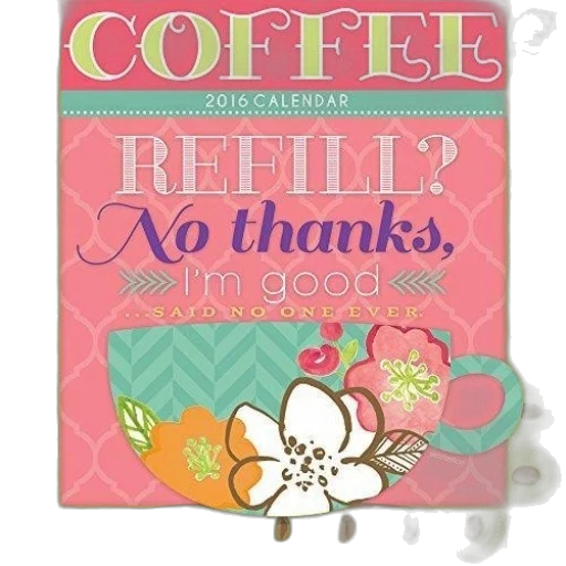 colorful, calendar, cover, coffee transparent PNG cut-out