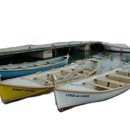 3d render, dock, three, boats transparent PNG cut-out