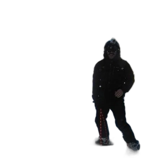 jacket, mask, creature, staff transparent PNG cut-out