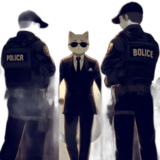 mask, staff, jacket, robot transparent PNG cut-out
