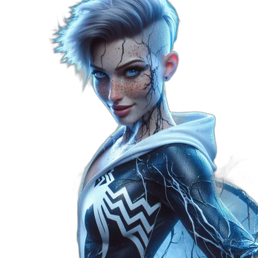 hair, jacket, face, creature transparent PNG cut-out