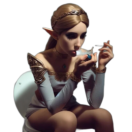 staff, dress, face, jewelry transparent PNG cut-out