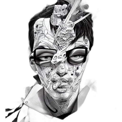 mask, face, comic book art, concept art transparent PNG cut-out