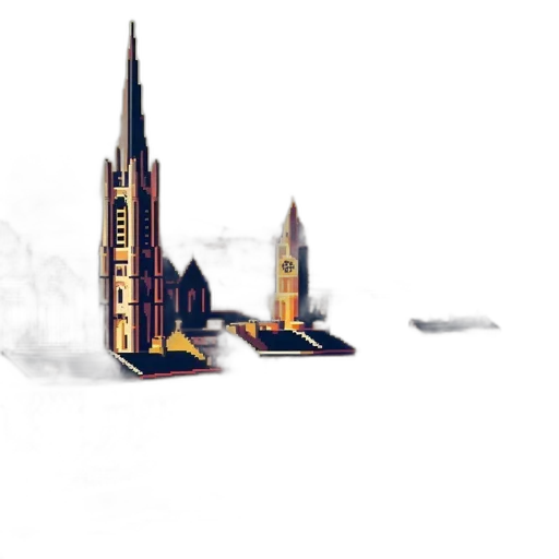 building, concept art, fantasy art, pixel art transparent PNG cut-out