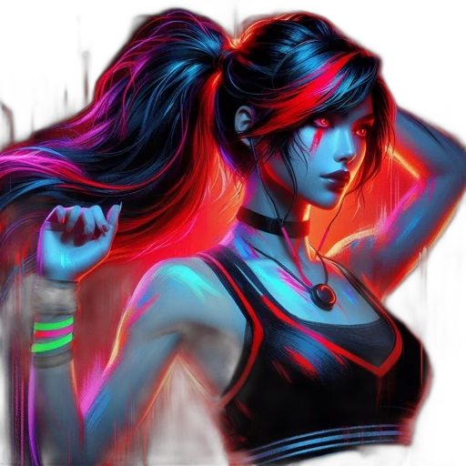 cyberpunk, concept art, fantasy art, comic book art transparent PNG cut-out