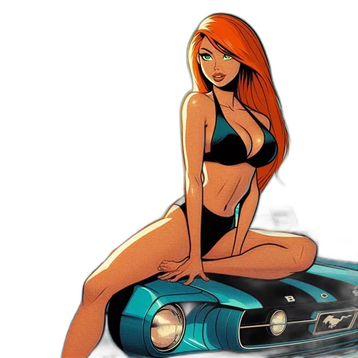 car, comic book art, cartoon, concept art transparent PNG cut-out