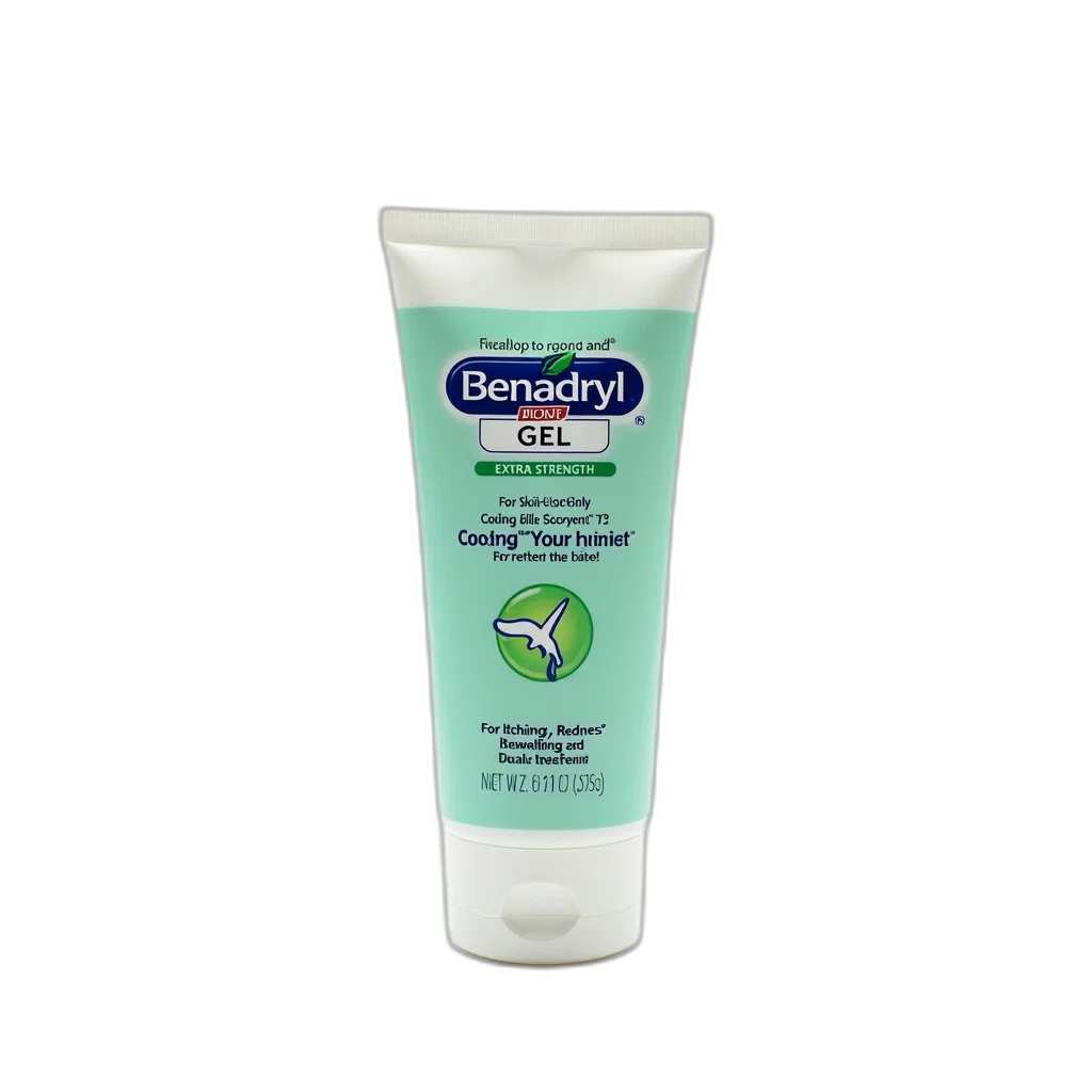 tube, benadryl, gel, displayed transparent PNG cut-out